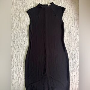 Hugo Buscati 90s Sleek Black Sleeveless Midi Dress